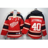 Old Time Hockey Detroit Red Wings #40 Henrik Zetterberg Red Kids Hoodie