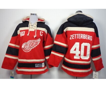 Old Time Hockey Detroit Red Wings #40 Henrik Zetterberg Red Kids Hoodie