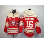 San Francisco 49ers #16 Joe Montana 2014 Red Hoodie