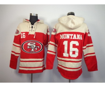 San Francisco 49ers #16 Joe Montana 2014 Red Hoodie