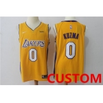 Custom Men's Los Angeles Lakers New Yellow 2017-2018 Nike Swingman Wish Stitched NBA Jersey