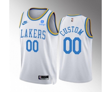 Men's Los Angeles Lakers Customized 2022-23 White Classic Edition Stitched Basketball Jersey