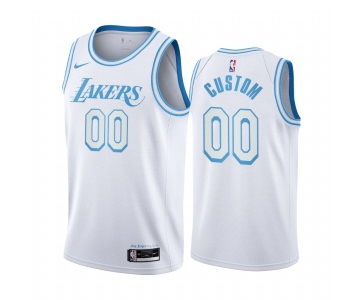 Men's Nike Lakers Custom Personalized White NBA Swingman 2020-21 City Edition Jersey