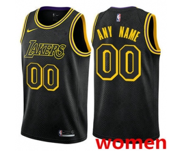 Women's Nike Los Angeles Lakers Customized Swingman Black NBA City Edition Jersey