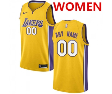 Women's nike los angeles lakers customized swingman gold home nba icon edition jersey