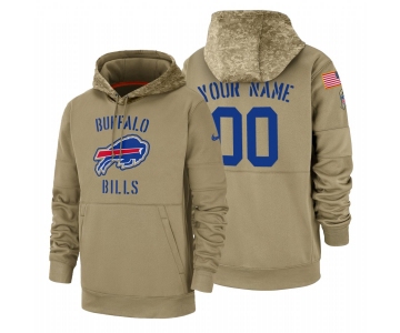 Buffalo Bills Custom Nike Tan 2019 Salute To Service Name & Number Sideline Therma Pullover Hoodie