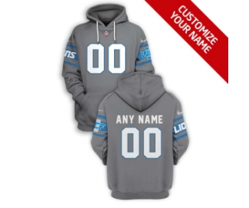 Men's Detroit Lions Active Player Grey Custom 2021 Pullover Hoodie