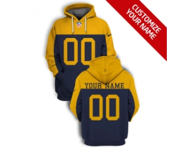 Men's Green Bay Packers Active Player Yellow Navy Custom 2021 Pullover Hoodie