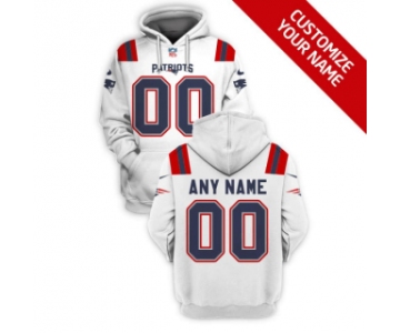 Men's New England Patriots Active Player White Custom 2021 Pullover Hoodie