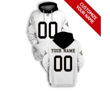 Men's New Orleans Saints Active Player White Custom 2021 Pullover Hoodie