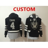 Men's Oakland Raiders Custom NEW Black Pocket Stitched NFL Pullover Hoodie