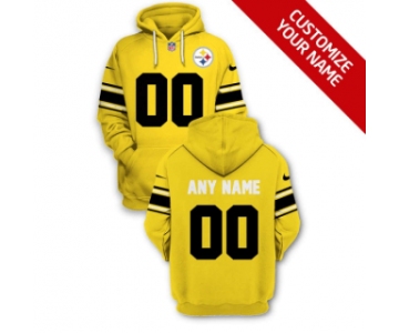 Men's Pittsburgh Steelers Active Player Yellow Custom 2021 Pullover Hoodie
