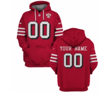 Men's San Francisco 49ers Active Custom 2021 Red 75th Anniversary Pullover Hoodie
