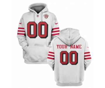 Men's San Francisco 49ers Active Custom 2021 White 75th Anniversary Pullover Hoodie