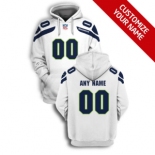 Men's Seattle Seahawks Active Player White Custom 2021 Pullover Hoodie