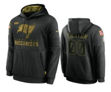 Men's Tampa Bay Buccaneers Custom Black 2020 Salute To Service Sideline Performance Pullover Hoodie