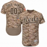 Mens Cincinnati Reds Camo Customized Flexbase Majestic MLB Collection Jersey