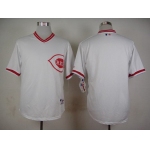 Men's Cincinnati Reds Customized 1990 White Pullover Jersey