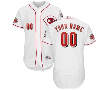 Men's Cincinnati Reds Customized White 150th Anniversary FlexBase Jersey