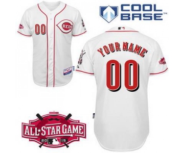 Men's Cincinnati Reds Personalized Home Jersey With 2015 All-Star Patch