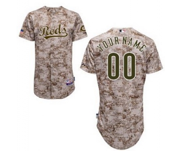 Women's Cincinnati Reds Customized Camo Cool Base Baseball Jersey