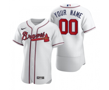 Men's Atlanta Braves Custom Nike White 2020 Stitched MLB Flex Base Jersey