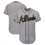 Men's Atlanta Braves Majestic Gray 2018 Memorial Day Authentic Collection Flex Base Team Custom Jersey