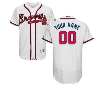 Mens Atlanta Braves White Customized Flexbase Majestic MLB Collection Jersey