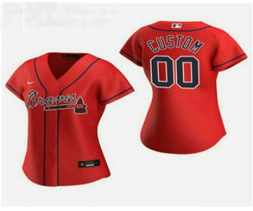 Women's Custom Atlanta Braves 2020 Red Alternate Nike Jersey