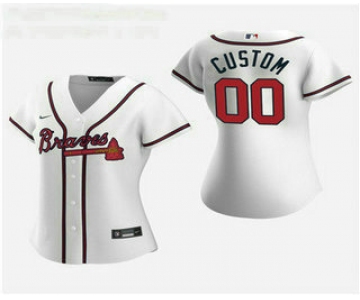 Women's Custom Atlanta Braves 2020 White Home Nike Jersey