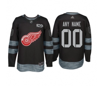 Adidas Detroit Red Wings Black 1917-2017 100th Anniversary Stitched NHL Custom Jersey