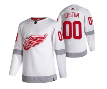 Detroit Red Wings Custom White Men's Adidas 2020-21 Reverse Retro Alternate NHL Jersey