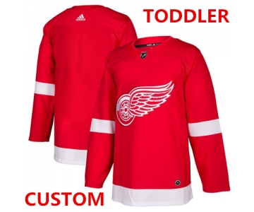 Toddler Adidas Red Wings Custom Red Home Authentic Stitched NHL Jersey