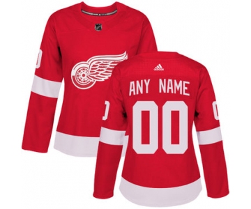 Women's Adidas Detroit Red Wings Customized Authentic Red Home NHL Jersey