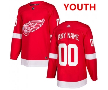 Youth Adidas Detroit Red Wings Customized Authentic Red Home NHL Jersey