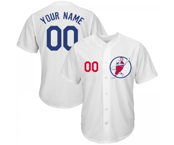 Dodgers White Men's Customized Cool Base New Design Jersey