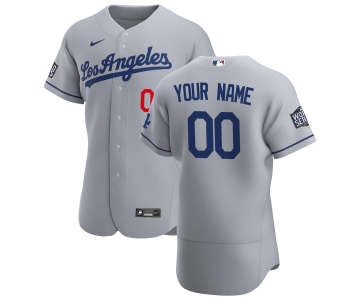 Los Angeles Dodgers Custom Men's Nike Gray Road 2020 World Series Bound Authentic Team MLB Jersey