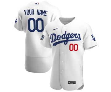 Los Angeles Dodgers Custom Men's Nike White Home 2020 World Series Bound Authentic Player MLB Jersey