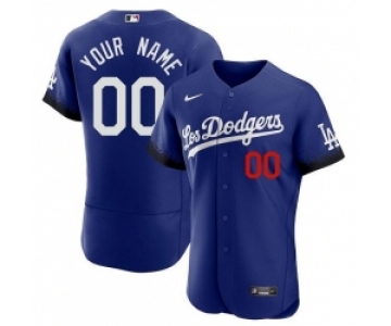 Men Los Angeles Dodgers Active Player Custom Royal 2021 City Connect Flex Base Stitched Jersey