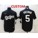 Men's Los Angeles Dodgers Custom Black Cool Base Stitched Baseball Jerseys