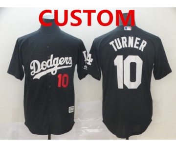 Men's Los Angeles Dodgers Custom Black Turn Back The Clock Cool Base Jersey