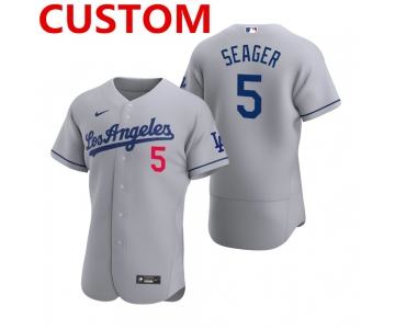 Men's Los Angeles Dodgers Custom Nike Gray 2020 Road MLB Flex Base Jersey