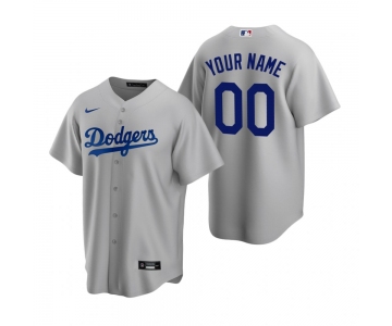 Men's Los Angeles Dodgers Custom Nike Gray Stitched MLB Cool Base Jersey