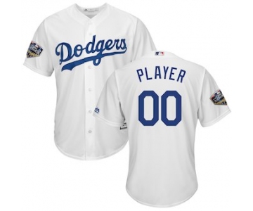 Men's Los Angeles Dodgers Majestic White 2018 World Series Cool Base Custom Jersey