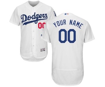 Mens Los Angeles Dodgers White Customized Flexbase Majestic MLB Collection Jersey
