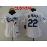 Women's Los Angeles Dodgers Custom White Gold Championship Stitched MLB Cool Base Nike Jersey