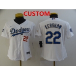 Women's Los Angeles Dodgers Custom White Gold Championship Stitched MLB Cool Base Nike Jersey