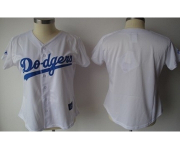 Women's Los Angeles Dodgers Customized White With Blue Jersey