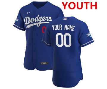 Youth los angeles dodgers custom nike royal alternate 2020 world series champions authentic player mlb jersey