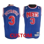 Custom New Jersey Nets Blue Swingman Throwback Jersey